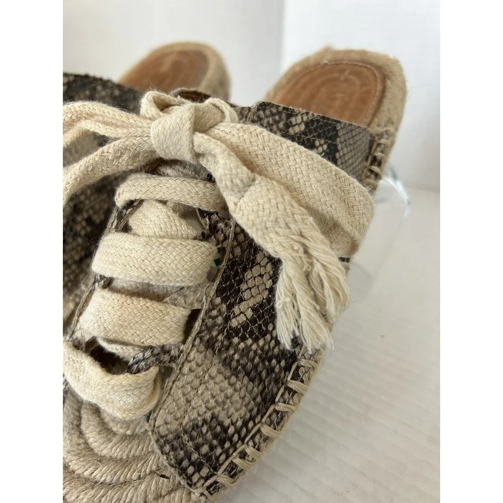 Mi.iM Animal Print Lace Up Espadrilles Sandals Slides Women's size 8